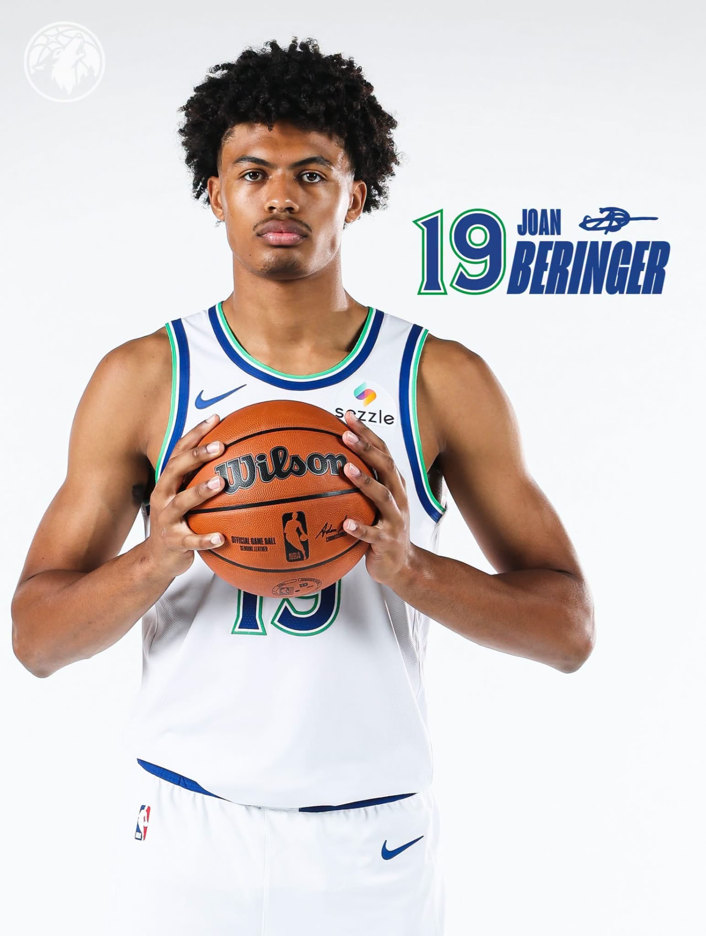 Joan Beringer in a Timberwolves jersey — player portrait