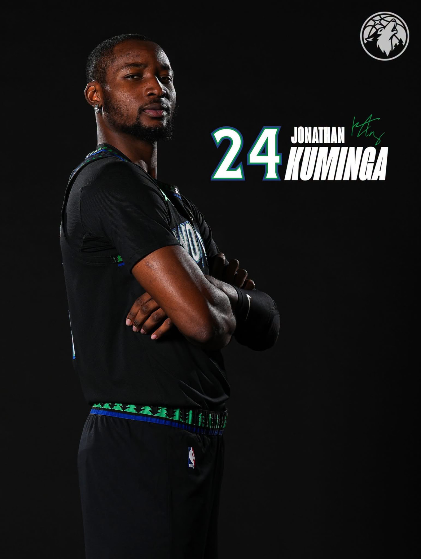 Jonathan Kuminga in a Timberwolves jersey — player portrait