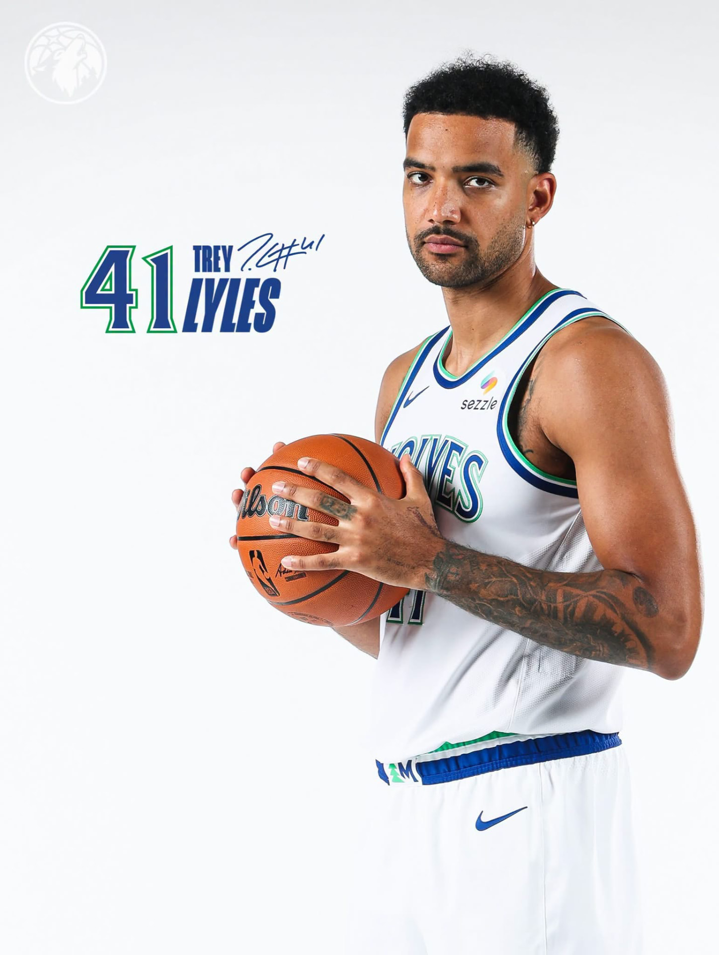 Trey Lyles in a Timberwolves jersey — player portrait