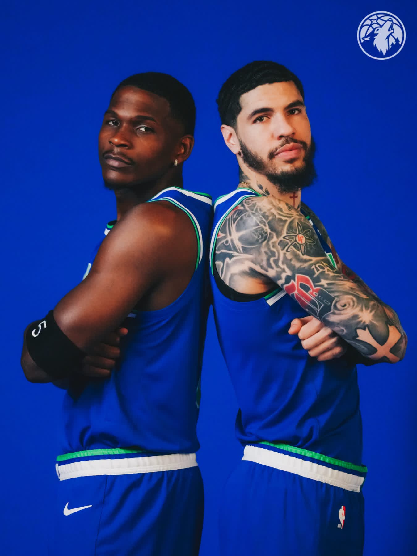 Anthony Edwards and LaMelo Ball back to back in Timberwolves blue