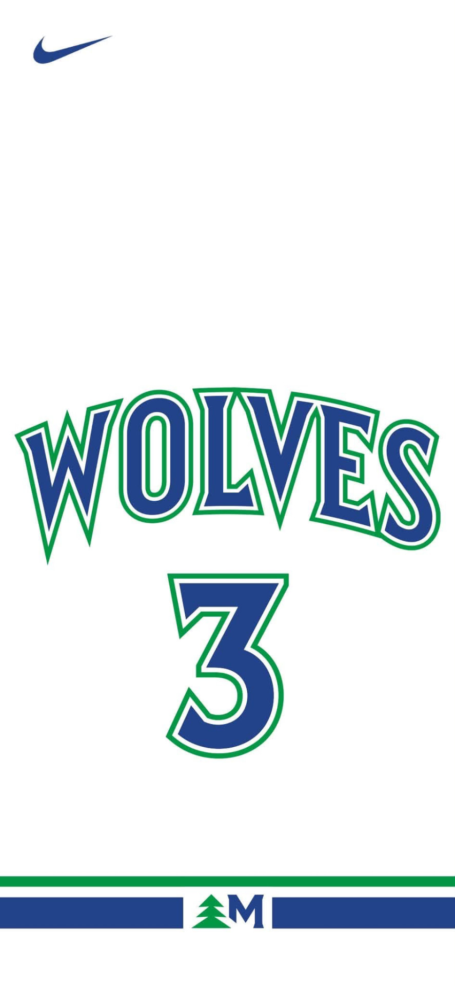 White Wolves jersey wallpaper with number 3 in blue and green